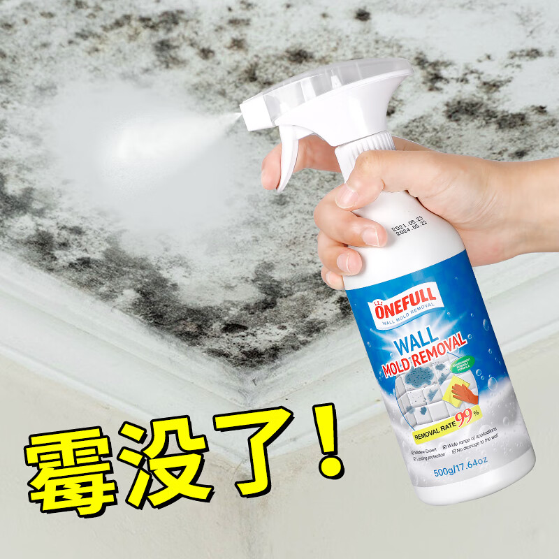 ONEFULL墙体除霉剂墙面去霉斑杀菌清洁喷雾家用防霉发霉清除神器500g 墙体除霉剂（杀菌除霉）500g