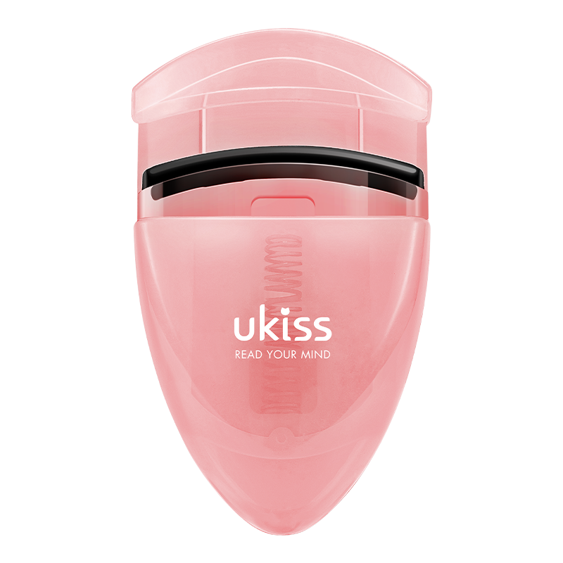 悠珂思（ukiss）便携式睫毛夹02#冰透粉 局部新手电眼美睫镊 不夹肉定型卷翘器  【高弹硅胶睫毛夹】冰透粉 1件 