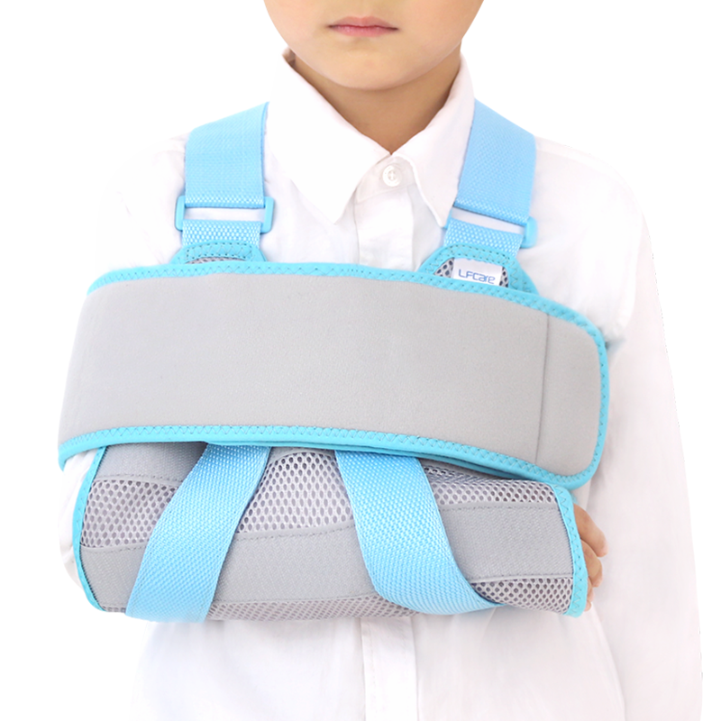莱弗凯医用骨折吊带手臂骨折固定护具 透气款身高130~150cm通用 双肩灰色S码【身高130~150cm】