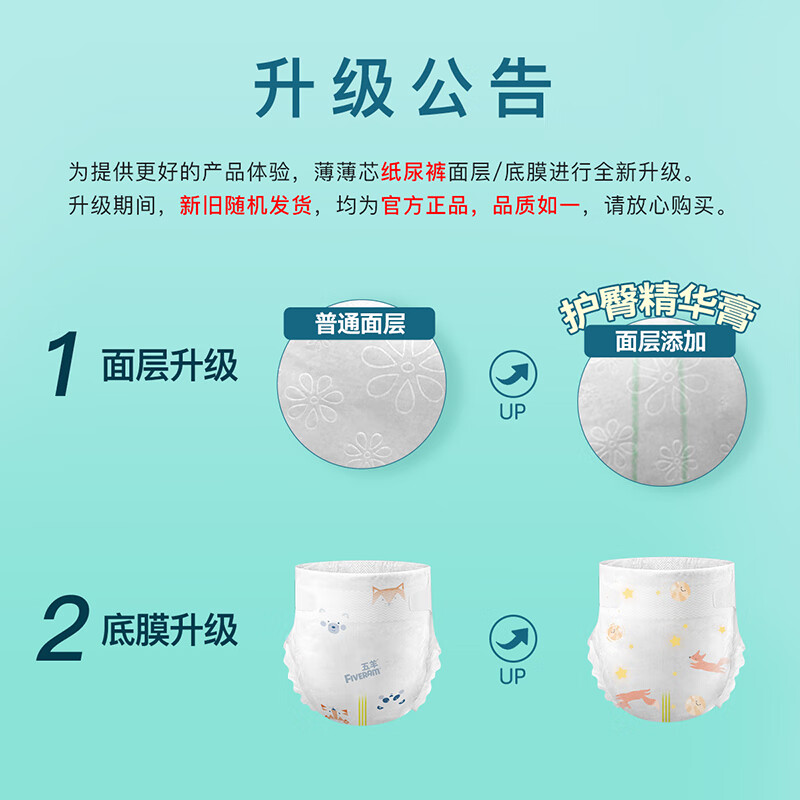 五羊（FIVERAMS）薄薄芯纸尿裤M108片(6-11kg)婴儿尿不湿超薄透气瞬吸干爽 薄薄芯纸尿裤M 108片