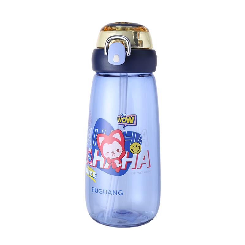 FGA富光儿童塑料水杯夏季男女学生上学专用tritan大容量吸管杯600ML