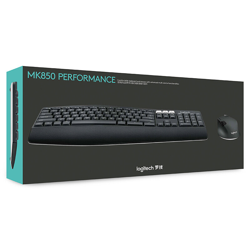 罗技（Logitech）MK850 键鼠套装 无线蓝牙键鼠套装 办公键鼠套装 全尺寸 黑色 带无线2.4G接收器 kp