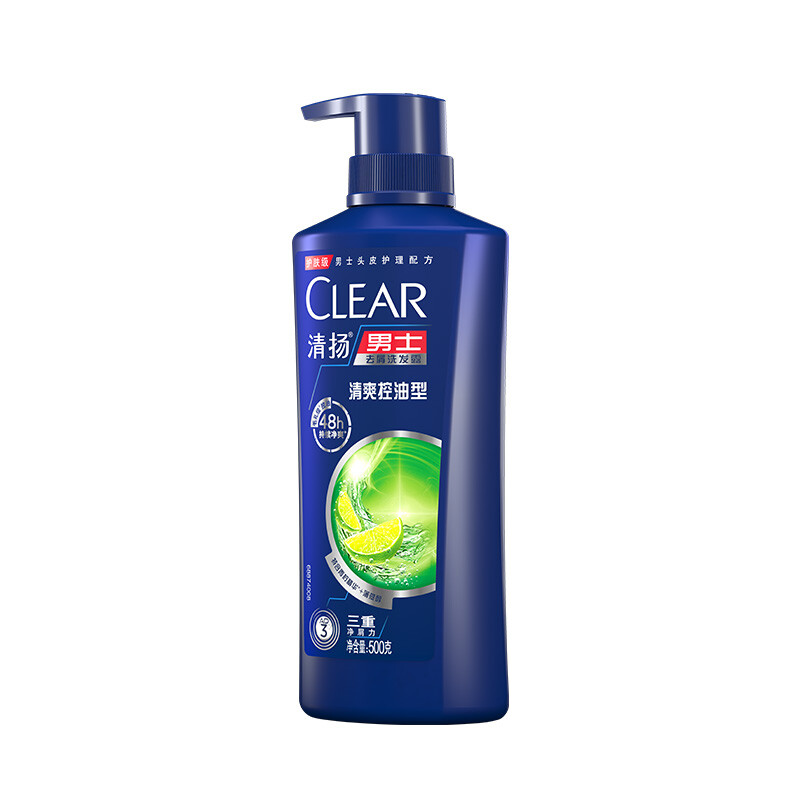 清扬（CLEAR）去屑蓬松洗发水套装  清爽控油型500gx2+100g  洗发露洗头膏C罗