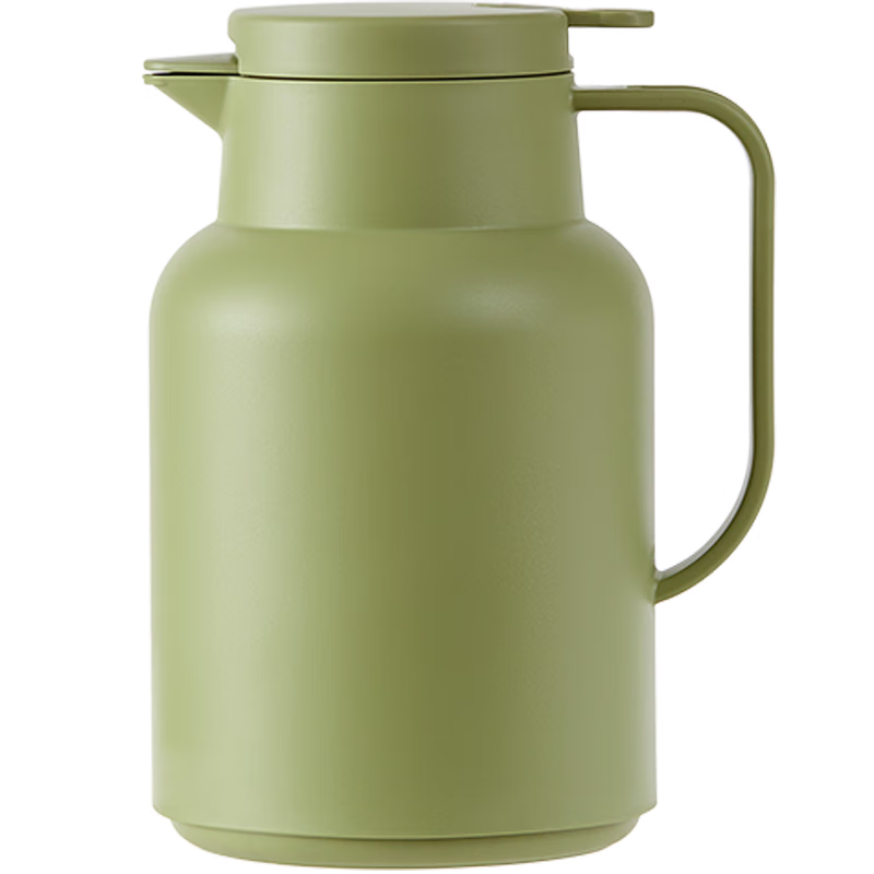 网易严选简约玻璃内胆保温壶 1.5L大容量暖水瓶按压式热水壶 牛油果绿