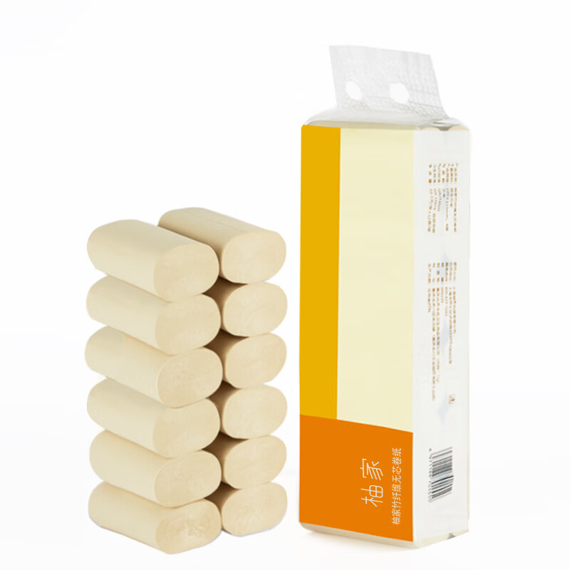 柚家  竹纤维无芯卷纸12卷/提*4提 175257