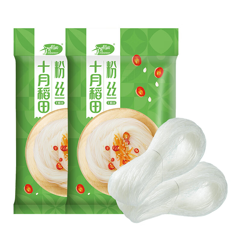 十月稻田粉丝 200g*2袋 细粉丝粉条 火锅食材 花甲粉丝 凉拌菜配料 粉丝200g*2袋