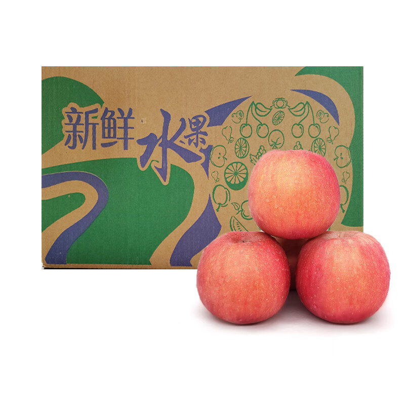 森粮汇 山东红富士苹果带箱4.5斤装 香甜爽口 应季生鲜新鲜水果 