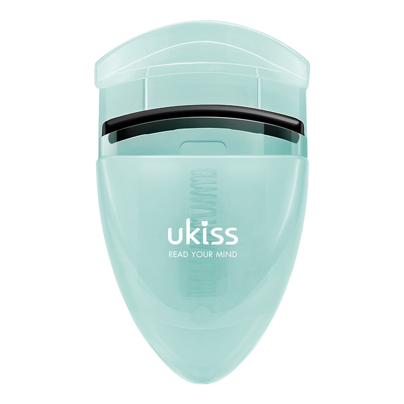 悠珂思（ukiss）便携式睫毛夹01#冰湖绿 局部新手电眼美睫镊持久定型卷翘器  【高弹硅胶睫毛夹】冰湖绿 1件 