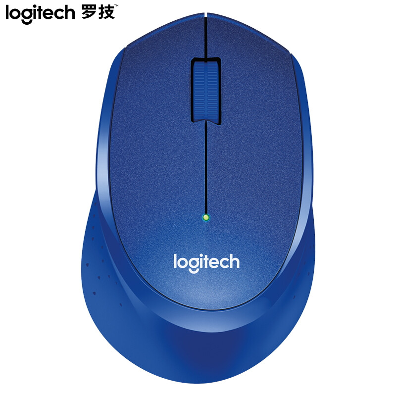 罗技（Logitech）M330 静音鼠标 无线鼠标 办公鼠标 右手鼠标 蓝色 带无线2.4G接收器