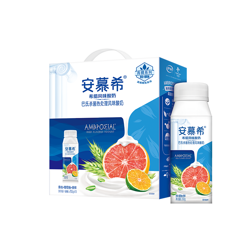 伊利 安慕希青桔葡萄柚青稞味酸奶*200g*10瓶常温酸奶
