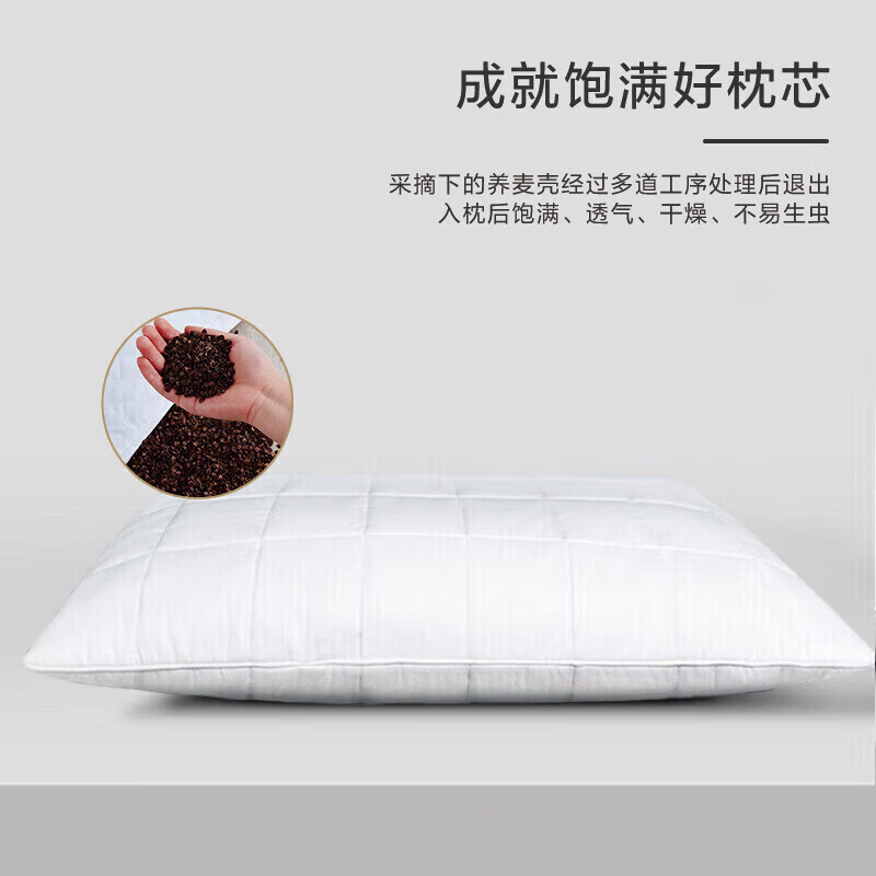 源生活 荞麦枕头 100%纯荞麦填充 颈椎枕护颈枕芯 纯棉可拆洗6斤44*70cm 6斤纯荞麦枕pro【100%苦荞麦壳】