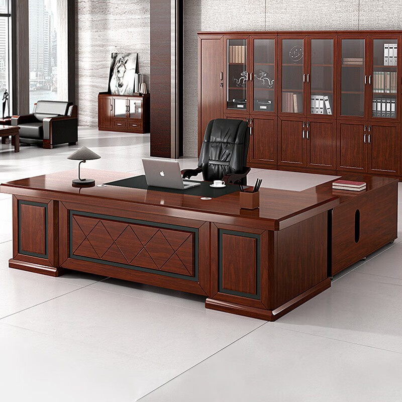 兰冉 老板桌椅组合大气简约总裁大班台老板办公桌子商用办公室实木（1800*900*760）