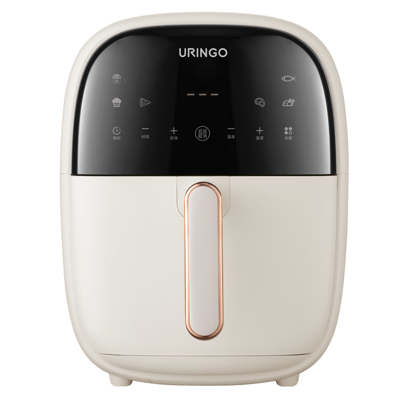 七彩叮当（URINGO）空气炸锅家用大容量5.5升多功能智能触屏不粘锅可定时白色KZ01-B 智能触屏 5.5L 【热销爆款】