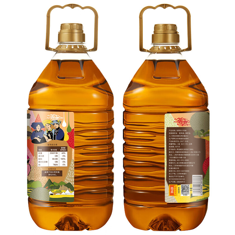 初萃 中粮浓香菜籽油6.18L 四川风味食用油 非转基因 物理压榨