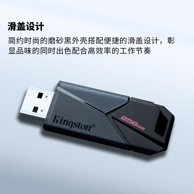 金士顿（Kingston）256GB USB3.2 Gen1 U盘 DTXON 滑盖设计 时尚便携