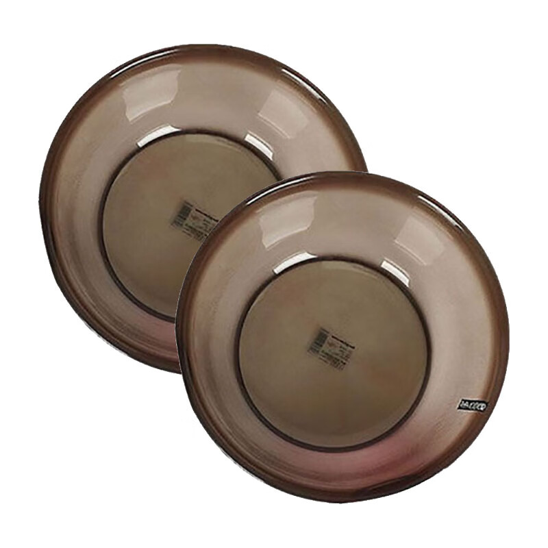 安居先森 塑料盆咖色21.5cm*1L*2个 圆形透明水晶洗脸盆洗手盆 包装随机