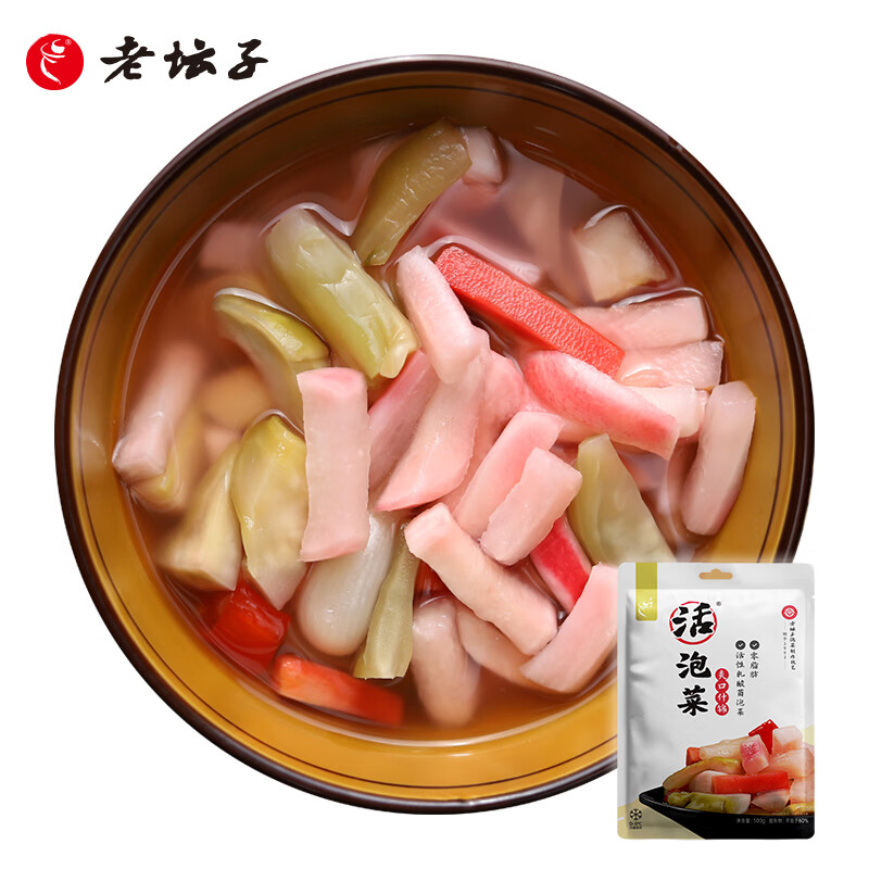 老坛子 活泡菜爽口什锦1斤 四川东坡泡菜泡萝卜青菜藠头下饭菜 爽口什锦 500g