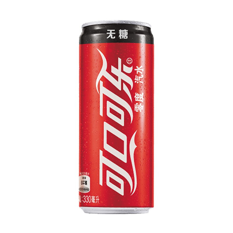 可口可乐 零度 无糖零卡 汽水 碳酸饮料 330ml*24罐 整箱 可口可乐