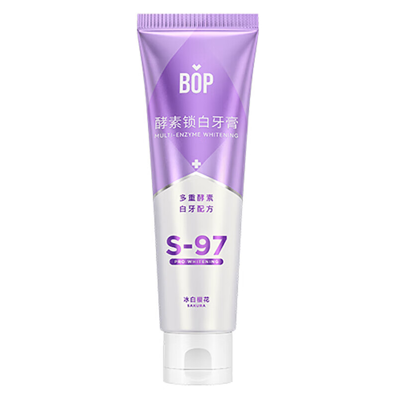 bop 波普口喷品牌 专研酵素锁白牙 膏冰白樱花口味100g 