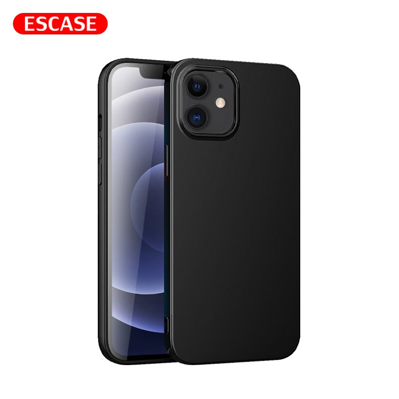 ESCASE iPhone12/12 Pro手机壳苹果12/12 Pro保护套6.1英寸 全包防摔款男女 防刮肤感软壳TPU 绅士黑 软壳-绅士黑iPhone 12/12Pro（6.1英寸）