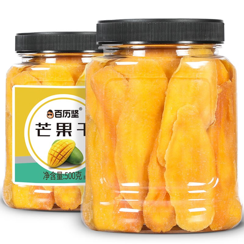 百历坚 芒果干500g/罐 蜜饯果干年货送礼办公室追剧休闲食品