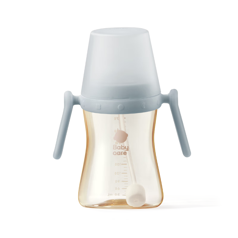 babycare吸管奶瓶1-3岁直饮婴儿PPSU大宝宝学饮杯12月+带重力球奶瓶300ml PPSU吸管奶瓶 300ml 12月+ 冰川蓝