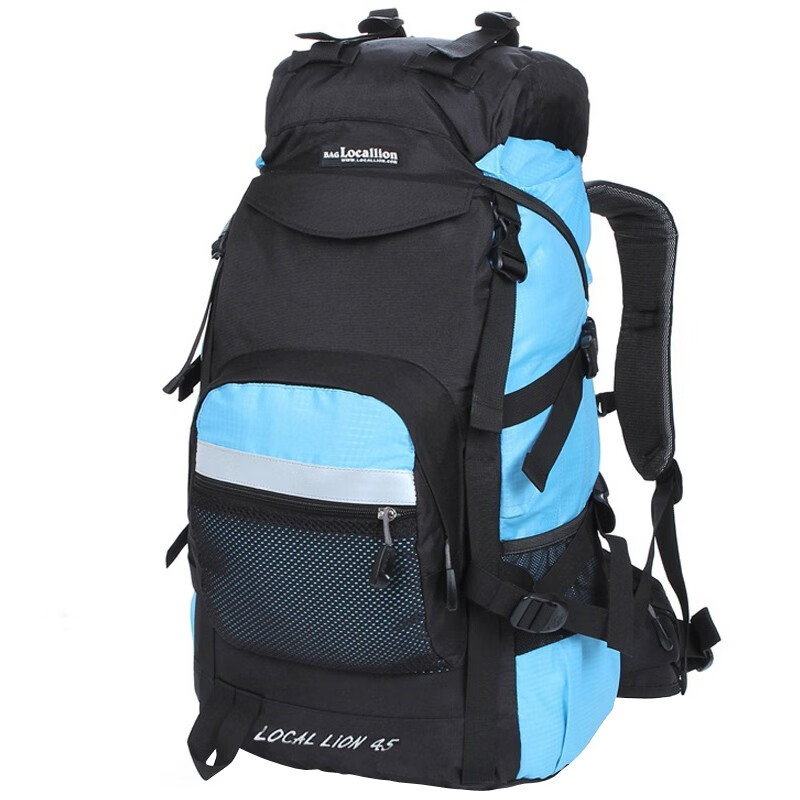 川诺背包 双肩包 394 户外大容量登山运动包休闲旅行背包45L 浅蓝色 