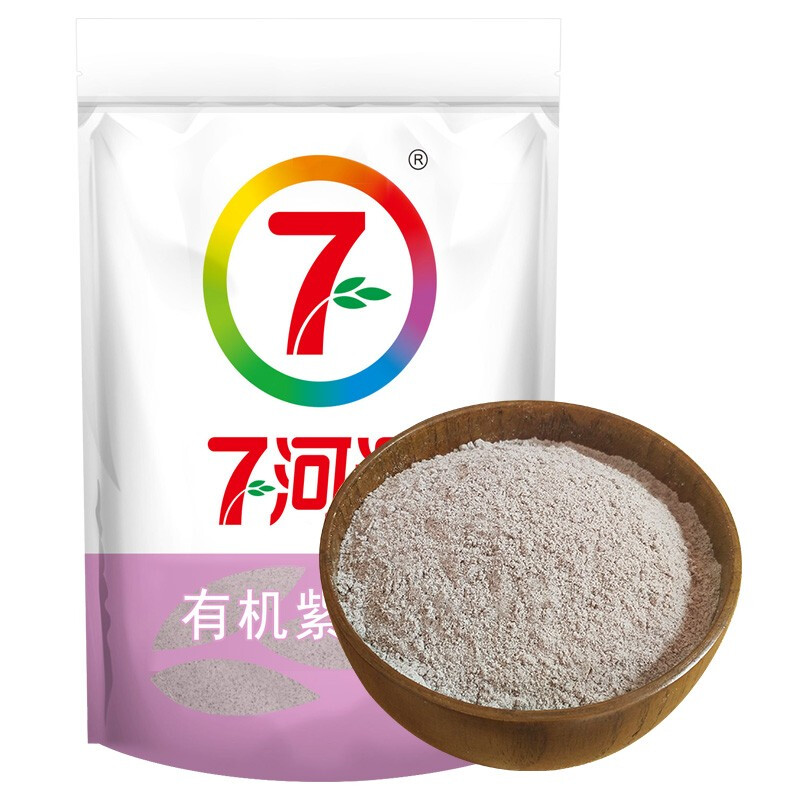 七河源 有机紫米粉1.5kg 杂粮面粉 纯紫米面 杂粮煎饼粉（3斤/袋） 【有机认证】紫米粉3斤装