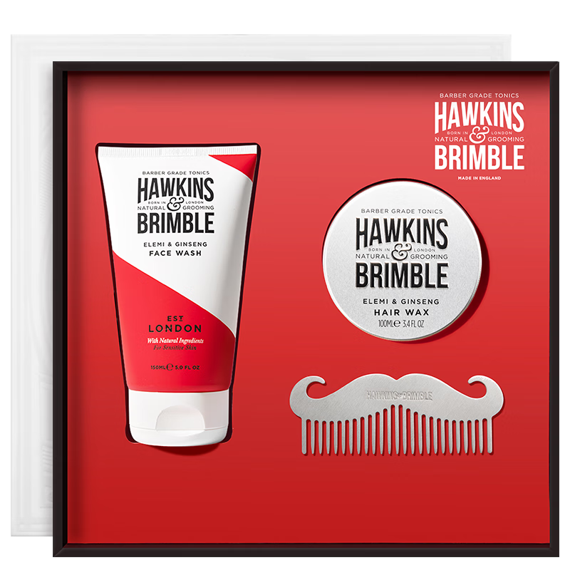 HAWKINS & BRIMBLE【送男友】霍金斯小银罐发油男士礼盒（发油+洗面奶）品牌直供 【轻奢送礼】霍金斯发油礼盒