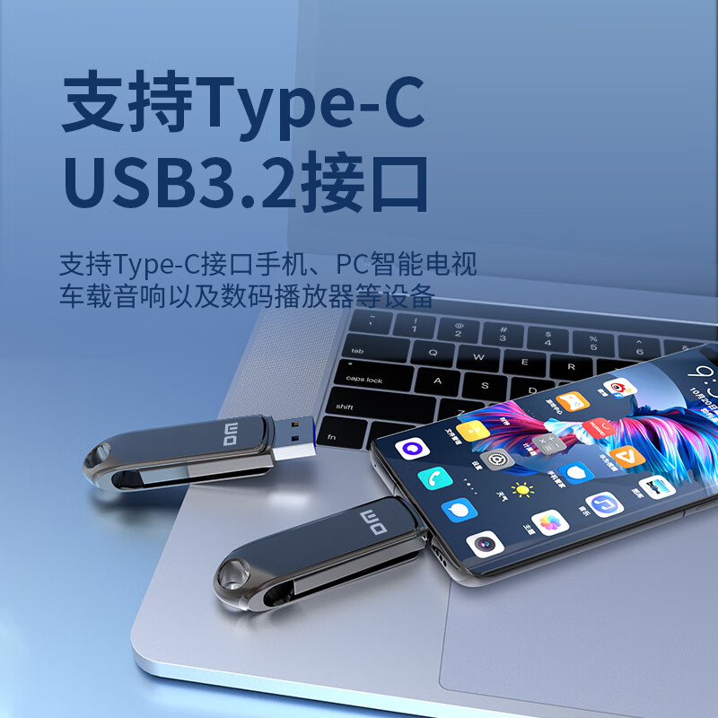 DM大迈 128GB USB3.2 Type-C 高速固态U盘 FS530 手机电脑两用u盘金属车载优盘 读530MB/s USB3.2固态手机U盘【读530MB/s】128GB