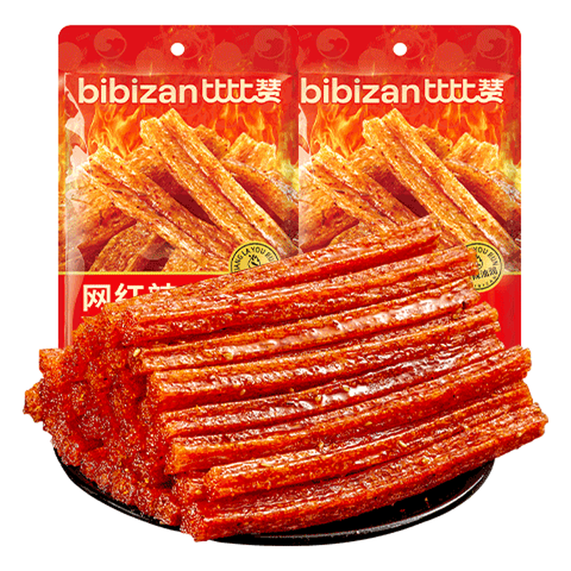 比比赞（BIBIZAN）网红辣条600g香辣味小面筋麻辣休闲零食品小吃儿时怀旧约20包/袋 【四种组合】网红辣条 600g*1袋
