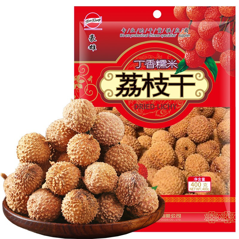 豪雄 一级荔枝干400g  福建特产丁香糯米荔枝干  果肉厚实 甘甜软糯  豪雄荔枝干400g