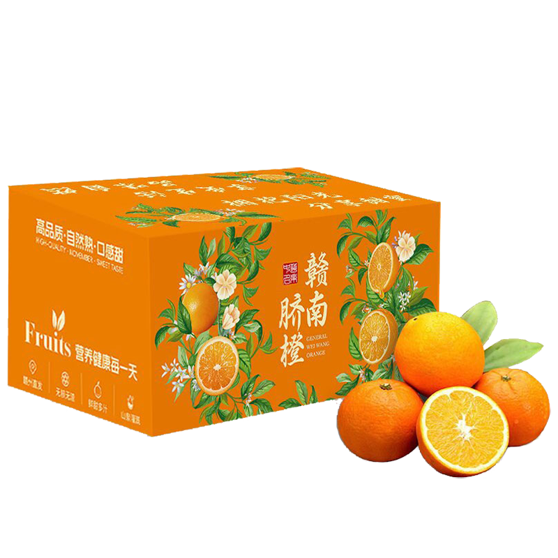功橙悦果 正宗赣南脐橙 新鲜水果 手剥甜橙 精品礼盒 4.5kg（约28-32枚） 4.5kg 单果140g+ 
