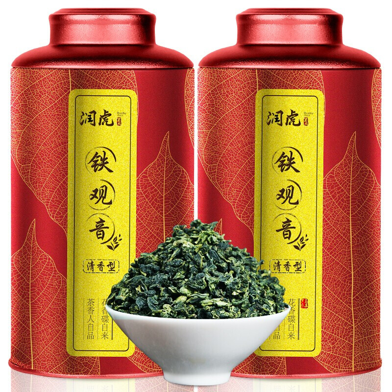 润虎乌龙茶煮茶论道铁观音清香型一级504g中火罐装自己喝兰花香送礼袋 [口碑之选]✅清香铁观音504g