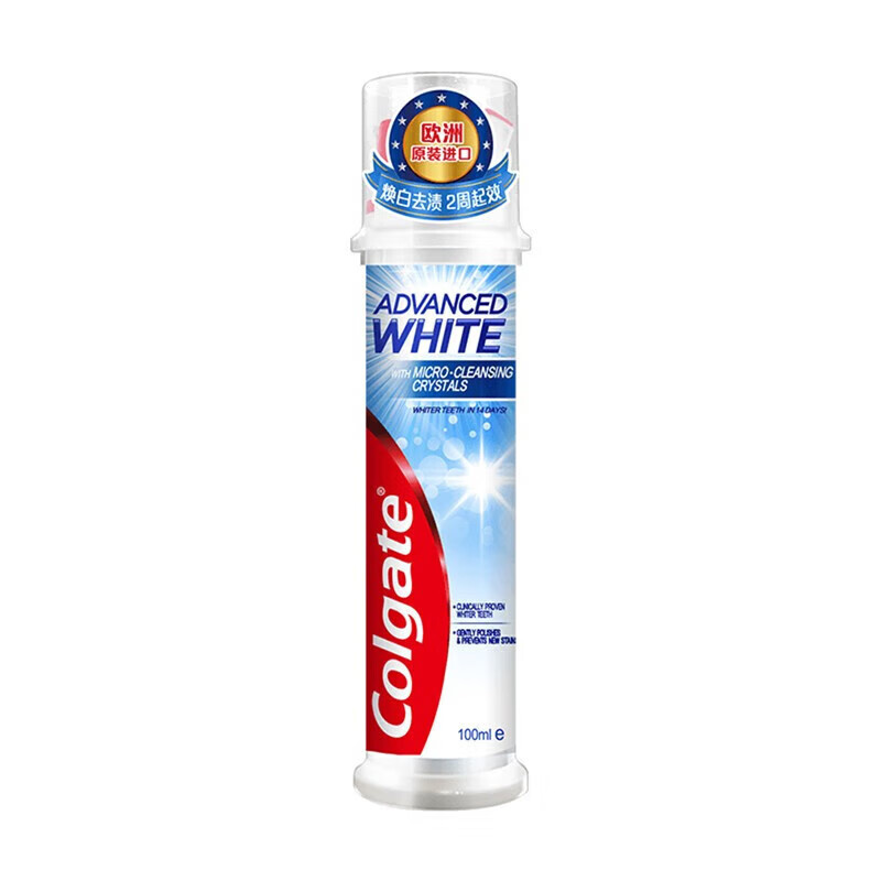 高露洁（Colgate） 牙膏 焕白臻效直立式100ML 亮白去渍 清新口气 按压式 