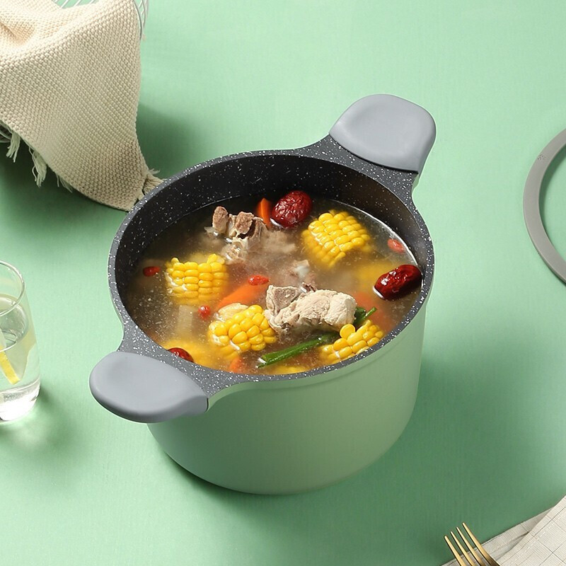炊大皇 汤锅不粘锅煲汤炖煮熬粥奶锅22cm 电磁炉通用 竹青石TG22ZQ 【竹青石系列】汤锅 22cm
