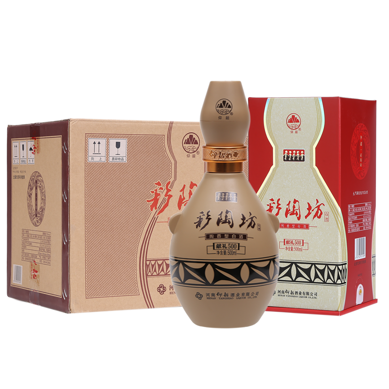 仰韶彩陶坊 献礼500 白酒 50度 500ml*6 整箱装 纯粮食酿制 中秋送礼  500mL 6瓶 献礼500整箱