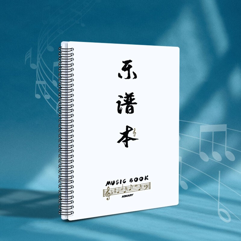 金得利 A4乐谱夹 钢琴谱夹曲谱书夹子 吉他古筝谱夹子 40页文件袋学生曲谱夹五线谱夹可修改书写 米白 CF221  CF221米白/可放40张
