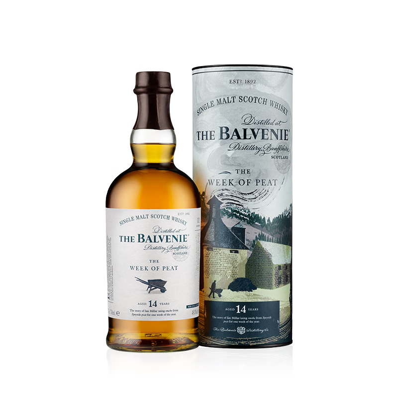 苏格兰百富（The Balvenie）故事系列14年 苏格兰单一麦芽威士忌 洋酒礼盒700ml 【一周泥炭】故事系列14年 700ml