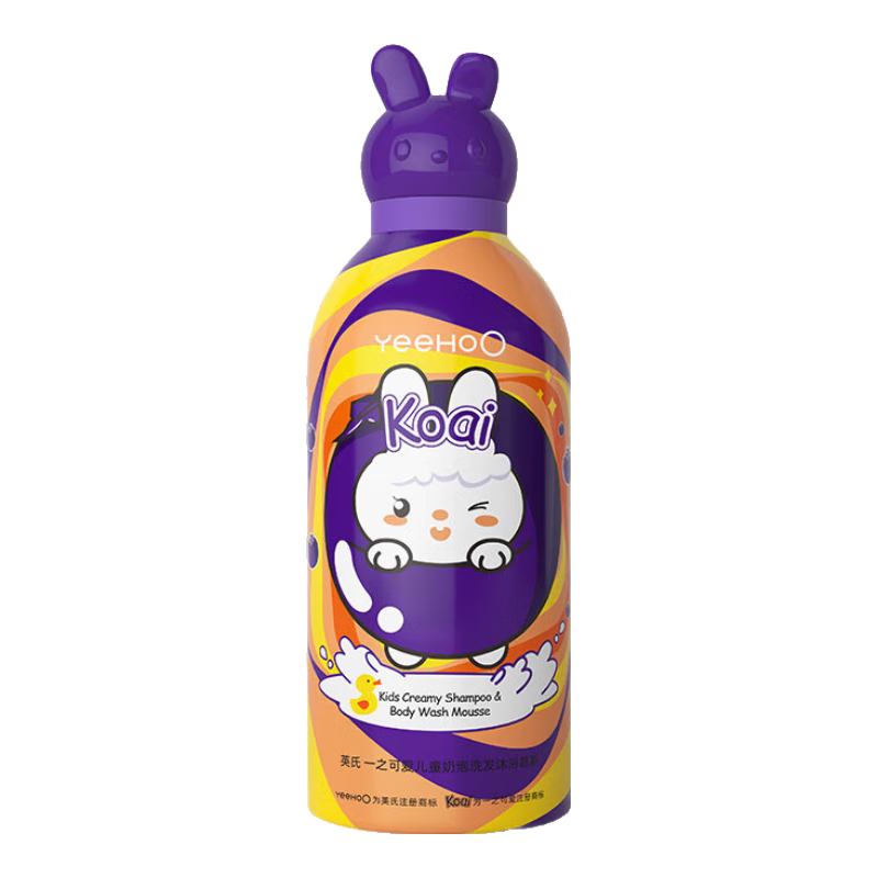 英氏儿童沐浴露洗发水二合一婴儿宝宝洗发沐浴露小奶泡350ml【拍2划算