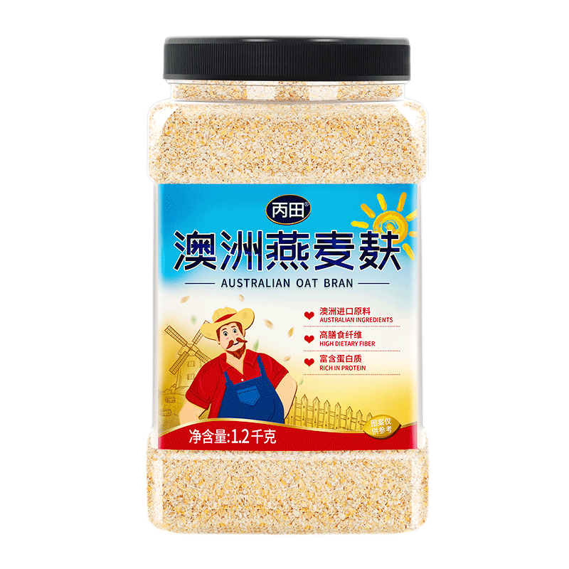 丙田 纯燕麦麸皮1.2kg 澳洲燕麦片 轻食代餐无0 加蔗糖脂肪高膳食纤维 【澳洲】燕麦麸1.2kg