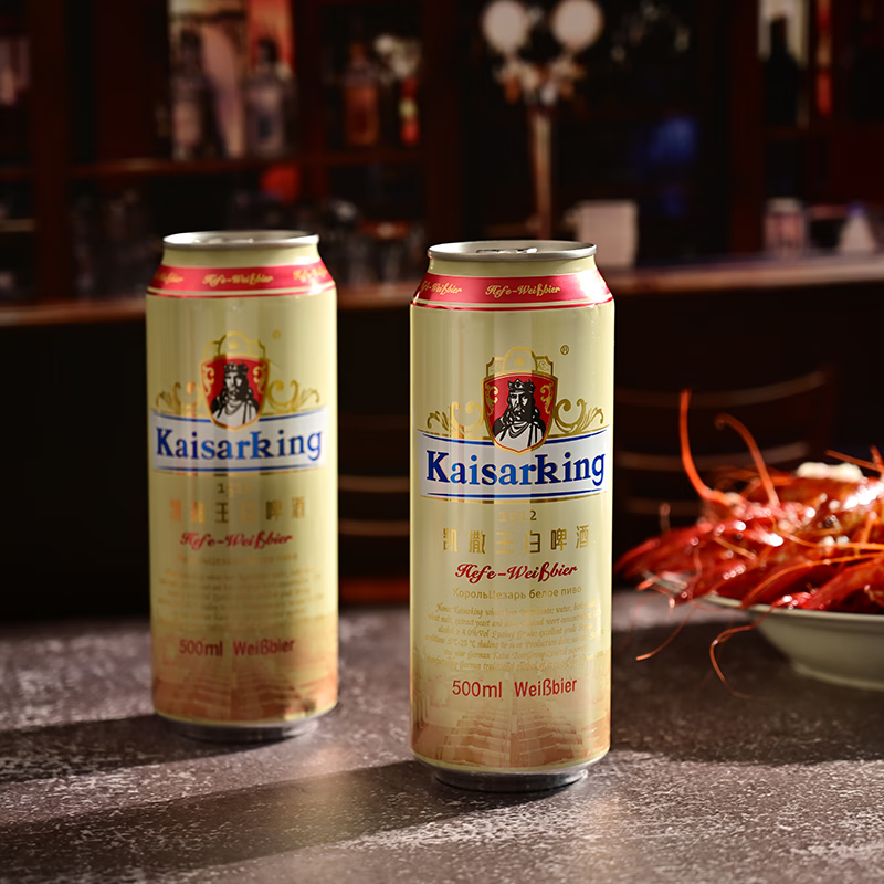 凯撒王（KAISARKING） 白啤酒500ml*12罐/箱 精酿原浆小麦白啤 