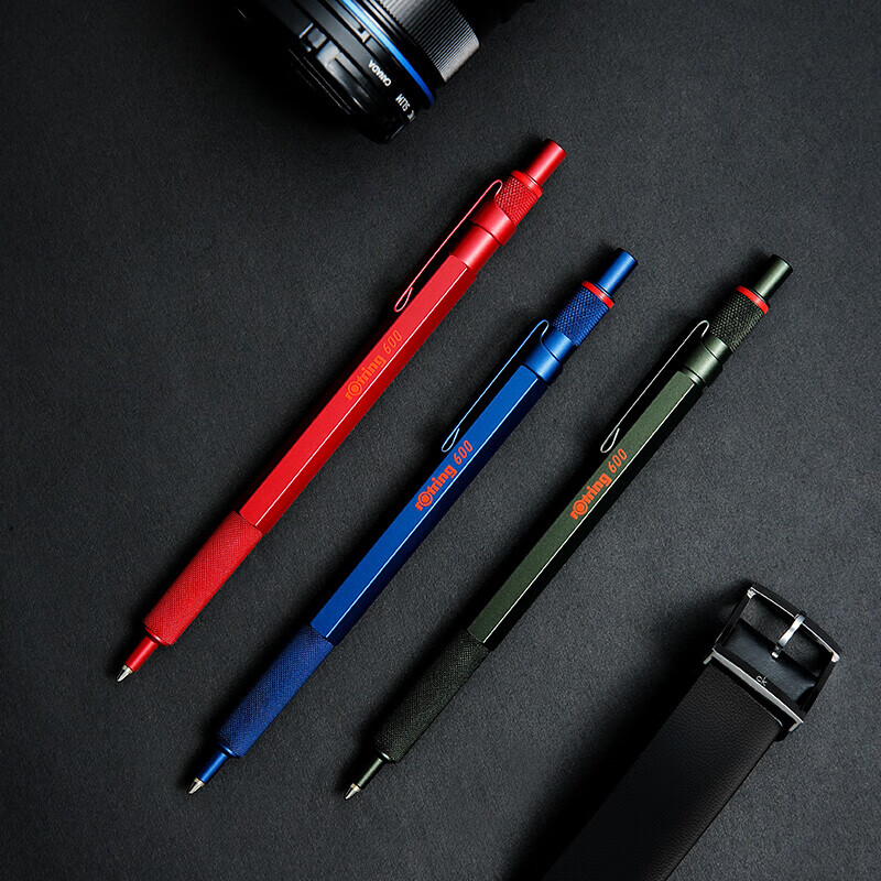 红环（rOtring）按压式圆珠笔0.7mm  德国高颜值金属笔身专业绘图-600系列绿色单支装 新年礼物 600圆珠笔绿色M
