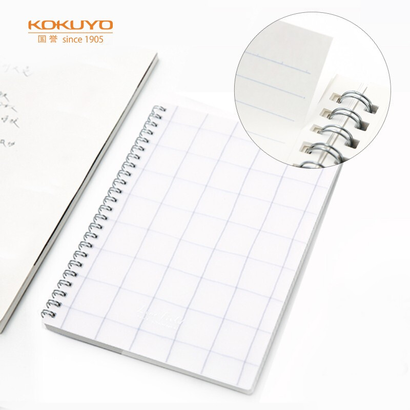 国誉(KOKUYO)A5双螺旋笔记本子格子印象PP面学生办公线圈本 5mm方格 80张/本 2本灰色 WSG-SNLA581MM A5-80张-灰色-5mm方格2本装