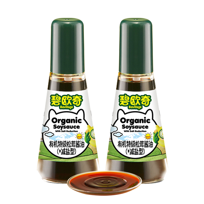 碧欧奇特级有机松茸酱油100ml*2减盐0添加儿童调味料送宝宝婴儿辅食食谱 【特级有机】松茸酱油2瓶装