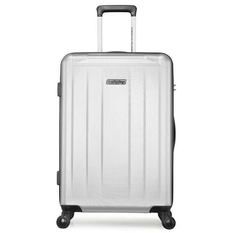 美旅拉杆箱 24英寸行李箱顺滑万向轮防刮耐磨极简时尚男女旅行箱 密码锁TJ9托运箱银色