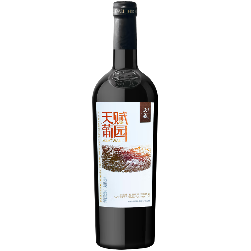 长城  天赋酒庄 宁夏贺兰山东麓 赤霞珠梅鹿辄干红葡萄酒 750ml单瓶装 天赋梅鹿辄单支