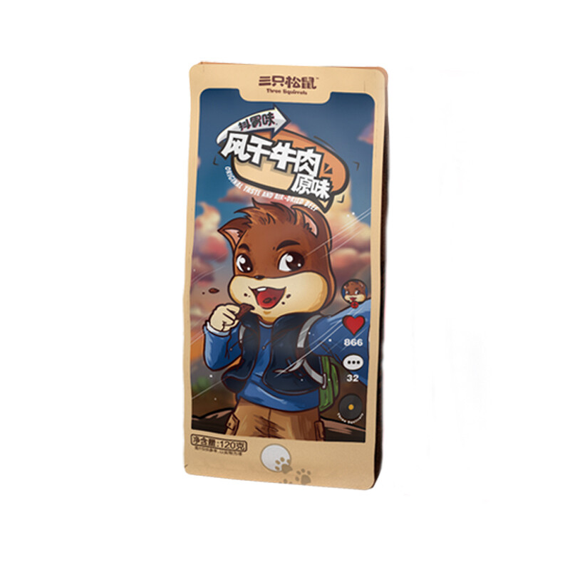 三只松鼠 风干牛肉条 内蒙古特产手撕牛肉肉干肉脯 原味120g/袋