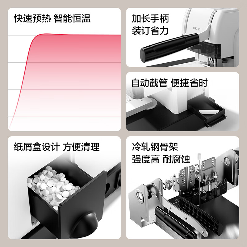 得力30mm手动财务装订机旗舰 33015套餐款-机器+100根铆管 【提交订单后请检查有无赠品】