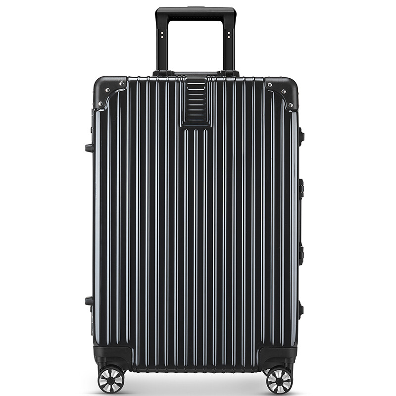 梵地亚（Vantiiear）行李箱男铝框28英寸万向轮拉杆箱女大容量旅行箱密码箱包皮箱子黑